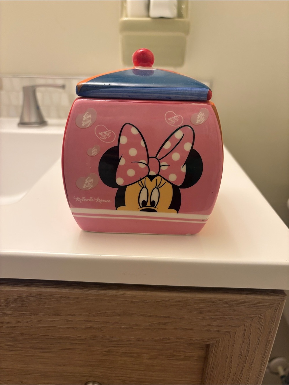 Minnie Mouse Ceramic Treat Jar - Pink & Blue